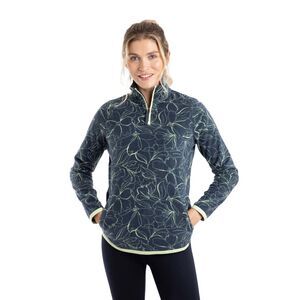 Weird Fish Womens/Ladies Reena Printed Quarter Zip Fleece Top / Moonlight Blue